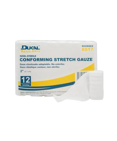 DUKAL 8517 Basic Care Conforming Stretch Gauze Bandage 2" Non-Sterile