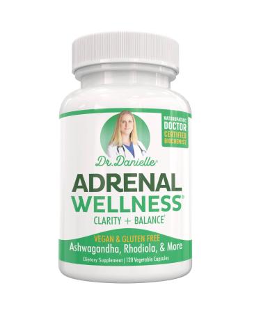 Adrenal Wellness Ashwagandha & More - Organic Mind Body Support by Dr. Danielle 120 Capsules