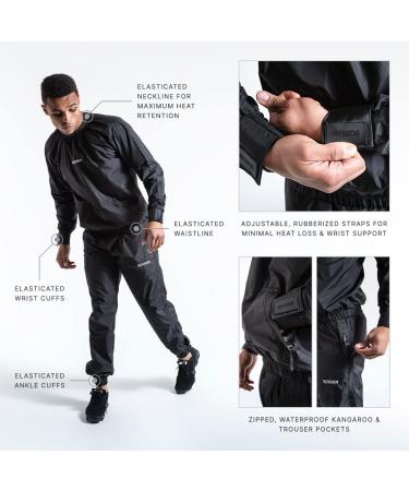 BOXRAW Hagler Professional Sauna Suit 1.0 X-Large Black - Weight Loss Sweat Suit for Boxing MMA Training & Gym - Buy Online on GoSupps.com