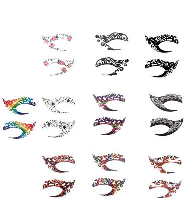 Temporary Eye Shadow Tattoo Sticker - 20pcs/10 Pairs Makeup Transfer Stickers for Eyes - Lace Party Stickers for Face - Buy Online on GoSupps.com