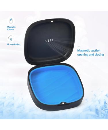 Gaboolo 2 Pack Retainer Case Slim Aligner Case with Vent Holes Removable Inner Tray Silicone for Easy Cleaning (2Pack Black Blue) - Buy Online on GoSupps.com