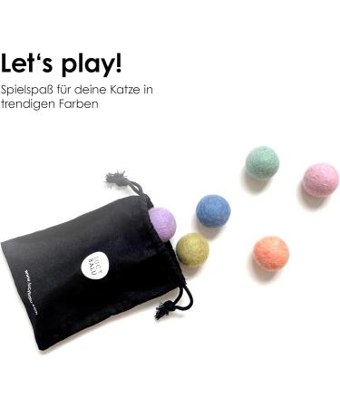 Lucybalu Felt Balls for Cats | 6 Colorful Wool Cat Toys | Natural Play Balls from Nepal | Fun & Safe Cat Accessories - Buy Online on GoSupps.com