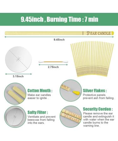 ACWOO 24Pcs Natural Beeswax Ear Candles Kit for Blocked Ears - Non-Toxic Fragrance Hollow Cylinders - Ear Wax Remover Candle Set (Beige-24pcs) - Buy Online on GoSupps.com
