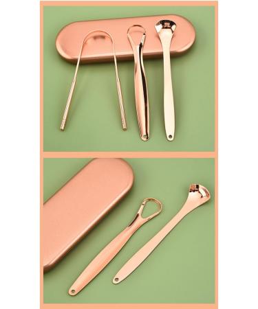 Premium Stainless Steel Tongue Scraper Set - 4 Metal Tongue Cleaners with Iron Case for Optimal Oral Hygiene - Buy Online on GoSupps.com