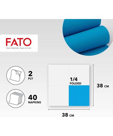 FATO Disposable Paper Napkins - Soft & Gentle 40 Pack 38x38 cm Turquoise 2-Layer 100% Pure Cellulose FSC Certified - Buy Online on GoSupps.com