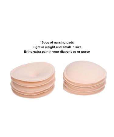 10pcs Washable Reusable Soft Cotton Breast Pads - High Absorbency Waterproof Ideal for Maternity & Diaper Bags - Buy Online on GoSupps.com