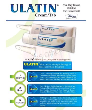 ULATIN Hemorrhoid Cream - Fast Relief & Healing Formula | Hemorrhoid Treatment Ointment for Symptoms and Fissures - Buy Online on GoSupps.com