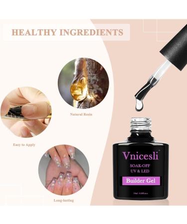 Vnicesli Clear Builder Gel - 4 in 1 Base Coat, Strengthening, Repair, and Polish - 10ml - Buy Online on GoSupps.com