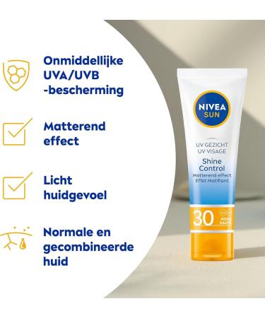 Beiersdorf AG NIVEA SUN Face Shine Control Sunburn Face SPF 30 Mattifying Effect Sunscreen Sun Protection 50 ml - Buy Online on GoSupps.com