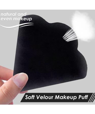 Velvet Triangle Powder Puff Set of 4 - Ideal for Traveling, Enhances Under Eye Area, Smooth Makeup Application - Black - Buy Online on GoSupps.com