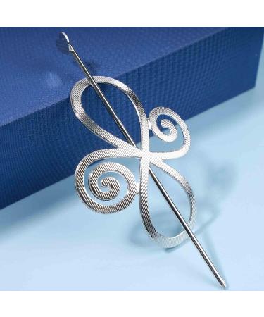 Inilbran Boho Viking Celtic Knot Hair Stick Hairpin Vintage Infinity Hair Slide Hair Clip Silver Hair Sticks Metal Long Bun Holder Clip Alloy Hair Accessories for Women and Girls Headdress - Buy Online on GoSupps.com