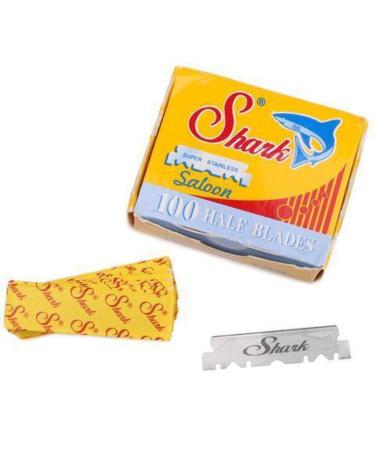 100 Shark Super Stainless Straight Edge Barber Razor Blades for Professional Barber Razors 100 Count (Pack of 1)