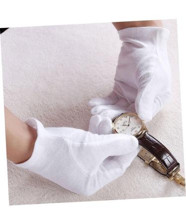 Anneome 12 Pairs Moisturizing Dry Hands Warm Food Handling Glove Hair Coloring Chemical Stretchable Lining Glove Safety White S:21X8cm White - Buy Online on GoSupps.com