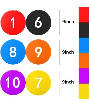 Haploon 10Pcs Poly Spots  9 Inch Non Slip Floor Dots Sport Set for Drills Training Soccer Football Basketball Footwork Kids School Teaching Marker Field - Buy Online on GoSupps.com
