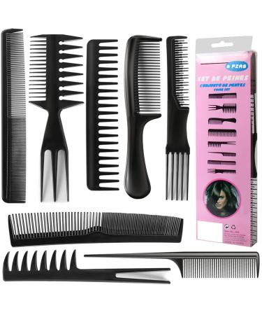 Hair Combs Set 8 Pcs Hairdressing Combs Set Professional Hair Styling Comb Portable Set Fine Wide Tooth Comb Anti Static Heat Resistant Combs for Women Men Salon Home