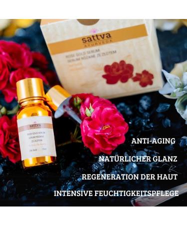 Sattva Ayurveda Rose Gold S rum pour le visage anti- ge avec huile de rose et or 23 carats pour raffermissement lasticit et hydratation 15 ml - Buy Online on GoSupps.com