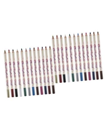 FOMIYES 24 Pcs Brown Eye Shadow Brown Eyeshadow Blue Pencils Eyeliner Pen Set Miss Highlight Eyebrow Pencil
