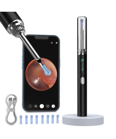 Ferdiiz Ear Wax Removal Kit Earwax Remover Tool with 1080P Camera Ear Cleaner with Light Ear Camera Otoscope with 8 Ear Spoon Ear Wax Removal for iPhone iPad & Android Smart Phones Black