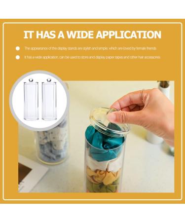 2-Piece SCRunchie Holder & Acrylic Hair Ties Organizer | Cotton Pads & Swab Canister for Bathroom | Clear Makeup Supply Storage - Buy Online on GoSupps.com