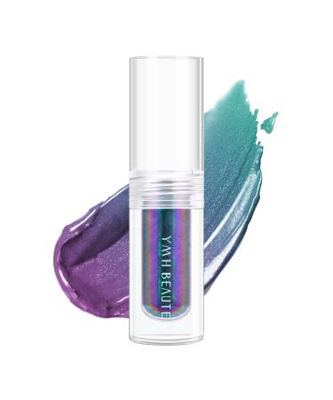 YMH BEAUTE Liquid Glitter Eyeshadow  Pigmented  Long Lasting  Quick Drying  Easy to Apply  Loose Glitter Glue for Eye Crystals Makeup (Purple - Green 05)