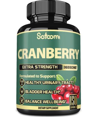 6 in 1 Cranberry Pills for Women - *5 Month Supply* - Equivalent to 36550mg of 6 Herbs D-Mannose  Turmeric & More - UTI  Immune  Digestion Support - 150 Cranberry Extract Capsules