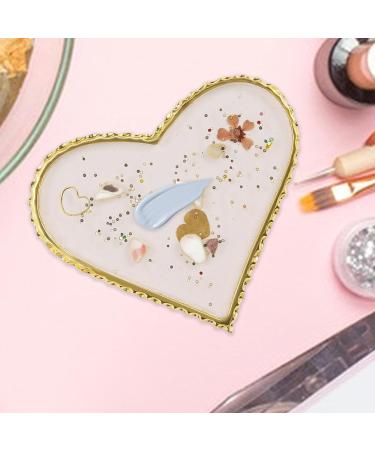 Palette Ongles Plateau de Mixage pour Maquillage des Ongles | Plateau R sine l gant Bord Dor pour Salon Manicure Domicile Studio Beaut Femmes Filles Pratique Art Gel Amour - Buy Online on GoSupps.com