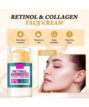  JASUBAI 2 Pack Retinol Collagen Cream with 5% Hyaluronic Acid Anti-Aging Firming Serum for Face Neck Eye Reduce Wrinkles Dark Circles and Puffiness - Buy Online on GoSupps.com