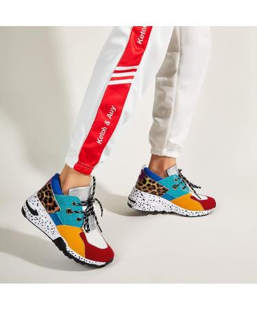 Lucky Step Women's Retro Jogger Cliff Sneakers - Red | Size 6 - Buy Online on GoSupps.com