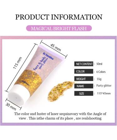 GL-Turelifes Chunky Glitter Gel 50ml - Blue Festival Cosmetic Glitter for Face, Hair, Nails, and Makeup - Long Lasting and Easy to Apply/Remove - Buy Online on GoSupps.com