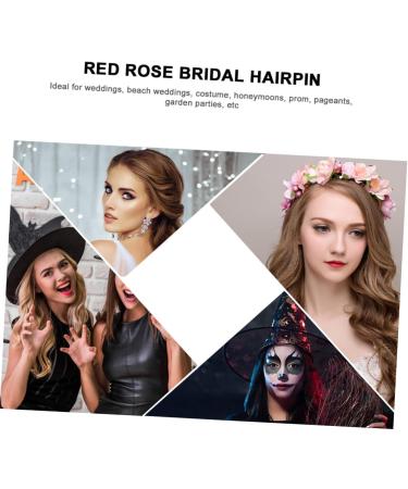 FRCOLOR banquet earphone dress hairpin hair accessories scarf bride baffle hat Korean version fascinator tea party headpiece rose hair clip day of the dead hairaccessories - Buy Online on GoSupps.com