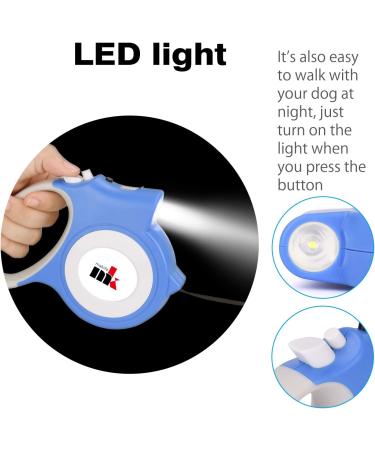 Makife Retractable Dog Leash 5m for Large & Medium Dogs | Includes Flashlight & 15 Dog Droppings Bags - Ideal for Easy Walks - Buy Online on GoSupps.com