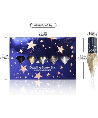 LXZJJM Dazzling Starry Sky Diamond Eyeliner Glitter Liquid Eyeliner Set Long Lasting Sparkle Eye Makeup Ideal Makeup Gift (Single Piece) (#01 Star White) - Buy Online on GoSupps.com