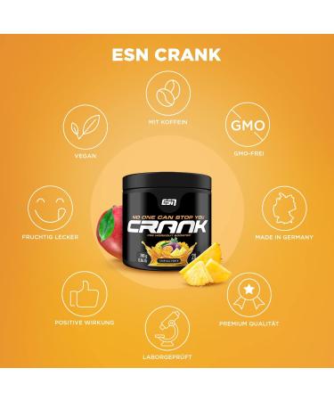 Buy ESN Crank Tropical Punch - 380g Complete Pre-Workout Booster | International Shipping Available - Buy Online on GoSupps.com