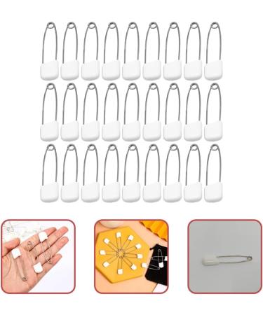 iplusmile 500 Pcs Plastic Safety Pin with Locking Diaper Head - White Steel Pins for Baby Clothing and Diapers - Buy Online on GoSupps.com