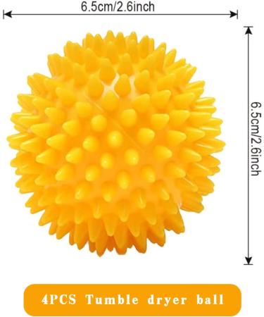 4 Pcs/Set Dryer Tumble Balls MaikcQ Dryer Balls Reusable Washing Balls Drying Fabric Softener Ball for Home Clothes Cleaning Tools Yellow - Buy Online on GoSupps.com