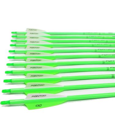 Pointdo 30 Carbon Arrow Fluorescent Green (12 Pack) - Targeting & Practice for Compound/Recurve Bow - Buy Online on GoSupps.com