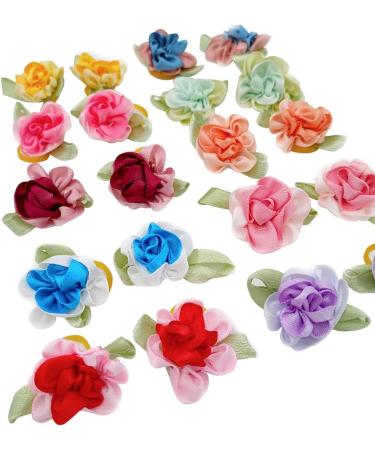 Pet Show Assorted Color Flowers Dog Hair Bows - Pack of 20pcs - Buy Online on GoSupps.com