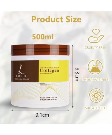 Collagen Hair Mask Repair Collagen Hair Mask Natural Argan Oil Hair Mask Power Hair Collagen Treatment Deep Conditioning Hair Root Repair for All Hair Type (500 ml 16.9fl.oz) - Buy Online on GoSupps.com