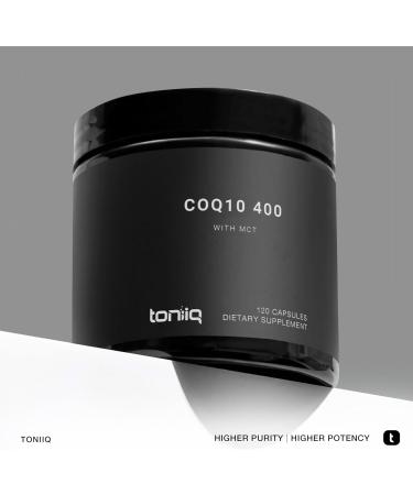 Ultra High Purity CoQ10 400mg - 98% Purified Coenzyme Q10 Supplement with MCT Oil - High Absorption Bioavailable - 120 Veggie Capsules - Third-Party Tested - Buy Online on GoSupps.com