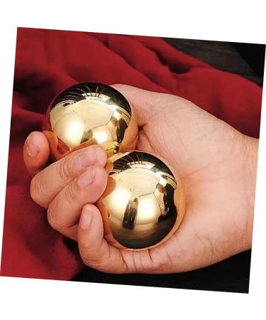 Housoutil Brass Hand Massage Balls - 2-Pack Gymnastics Foot & Wrist Metal Balls for Relaxation & Pain Relief - Smooth & Durable - Buy Online on GoSupps.com