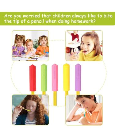 Bite Ring Necklace - LLmz 5 Silicone Chewing Trailers Sensory Teething Pendant for Kids & Adults with Anxiety - Buy Online on GoSupps.com