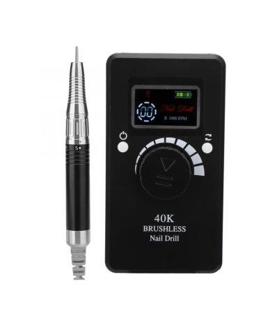 Portable Electric Nail Drill 40000RPM Portable Electric Nail Art Drill Machine Grinding Buffing Polisher Manicure Polishing Device with Handle Pedicure Tool for Manicure Pedicure Polishing Shape