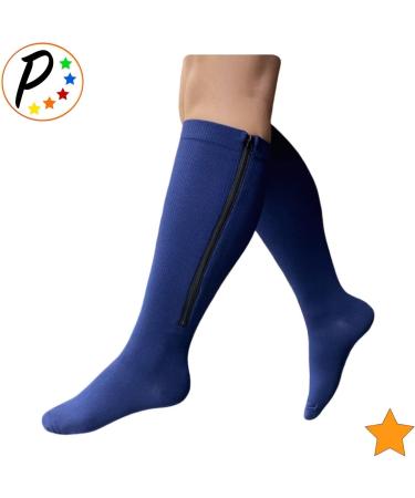 Closed Toe 15-20 mmHg Moderate Compression Navy Socks with YKK Zipper - Ideal for Comfort & Support - Buy Online on GoSupps.com