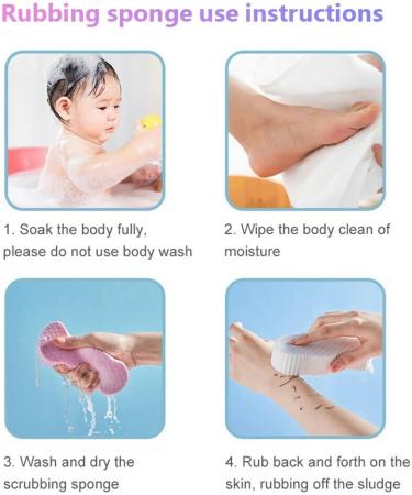 Super Soft Exfoliating Bath Sponge - Korean Skin Scrubber Exfoliator 3D Design (Blue & Gray) for Glowing Skin - International Shipping Available - Buy Online on GoSupps.com