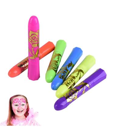 G n rique Neon Body Paint | Luminous Face Pencils | Safe Washable Sticks for Costume Halloween Makeup Birthday Outdoor Party Adults and