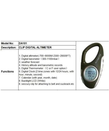 FOOTIC Electronic Altimeter Carabiner with Handheld Thermometer for Fishing - Weather Forecast Meter Gadget - Buy Online on GoSupps.com