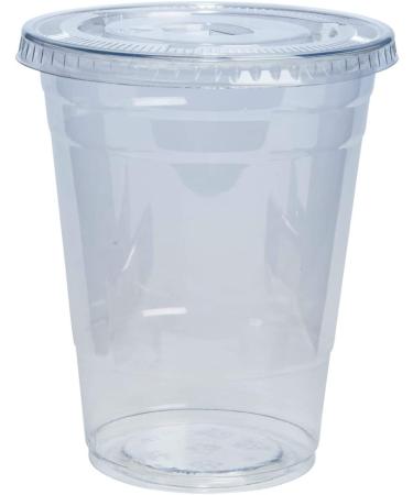 100 Sets 16 oz. Clear Plastic Cups with Flat Lids - Ideal for Parties and Events - Buy Online on GoSupps.com