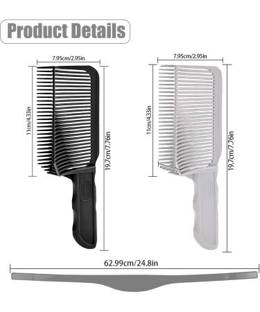 Set of 3 hair cutting stencils 2 pieces V-shaped comb + 1 piece adjustable hair cutting instructions hair cutting aid transition (black + white) Black+white - Buy Online on GoSupps.com