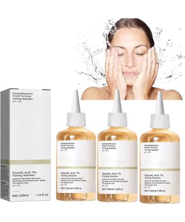 Glycolic Acid 7% Toning Resurfacing Solution -Glycolic Acid 7% Toning Resurfacing Solution for Blemishes and Acne Anti-Aging Freckle Removal Acne Tighten Pores 3bottles