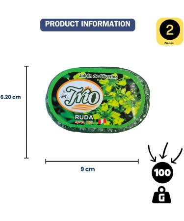  BOEMY Ruda Esoteric Soap 100g Pack of 2 - Protection and Positive Energy - Glycerin Based - Peruvian Origin - Buy Online on GoSupps.com